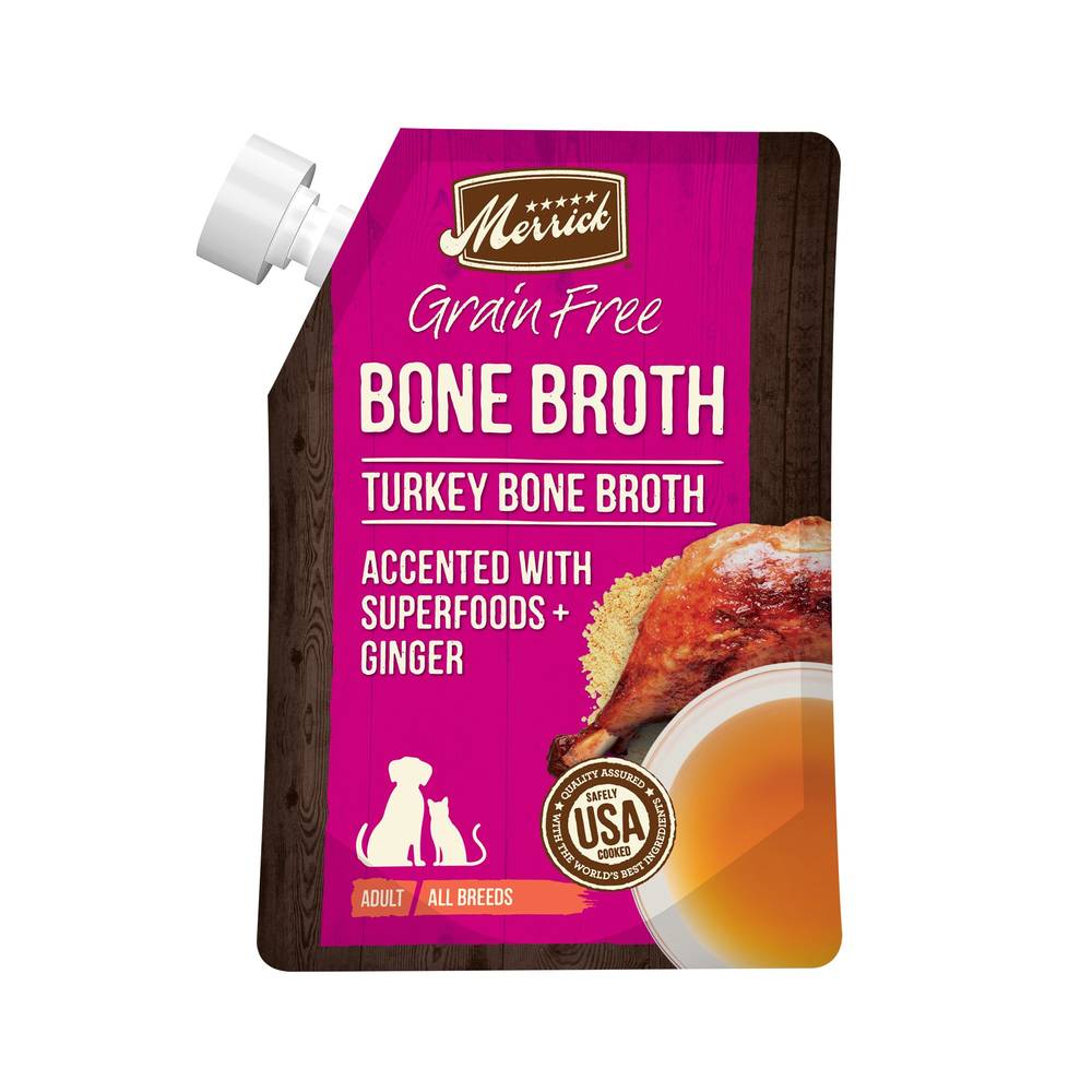 Merrick® Grain Free® Bone Broth Adult Wet Dog Food Topper - 16 Oz., BPA Free, Corn Free (Flavor: Turkey, Size: 16 Oz)