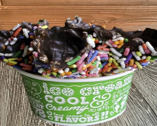 Chocolate with Rainbow Sprinkles Dipped Waffle Bowl