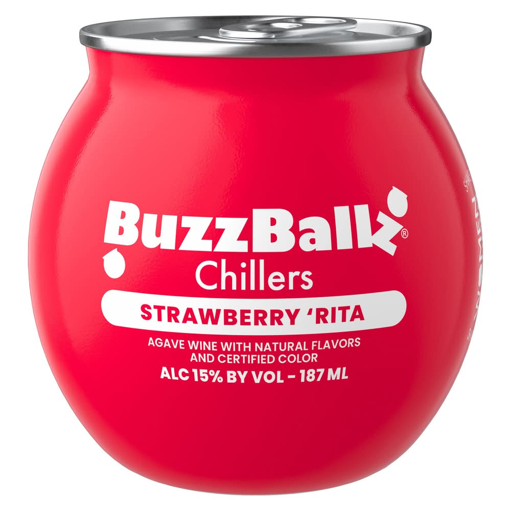 BuzzBallz Agave Wine Chillers Cocktail, Strawberry 'Rita (187 ml)