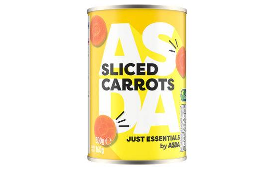 Asda Just Essentials Sliced Carrots 300g
