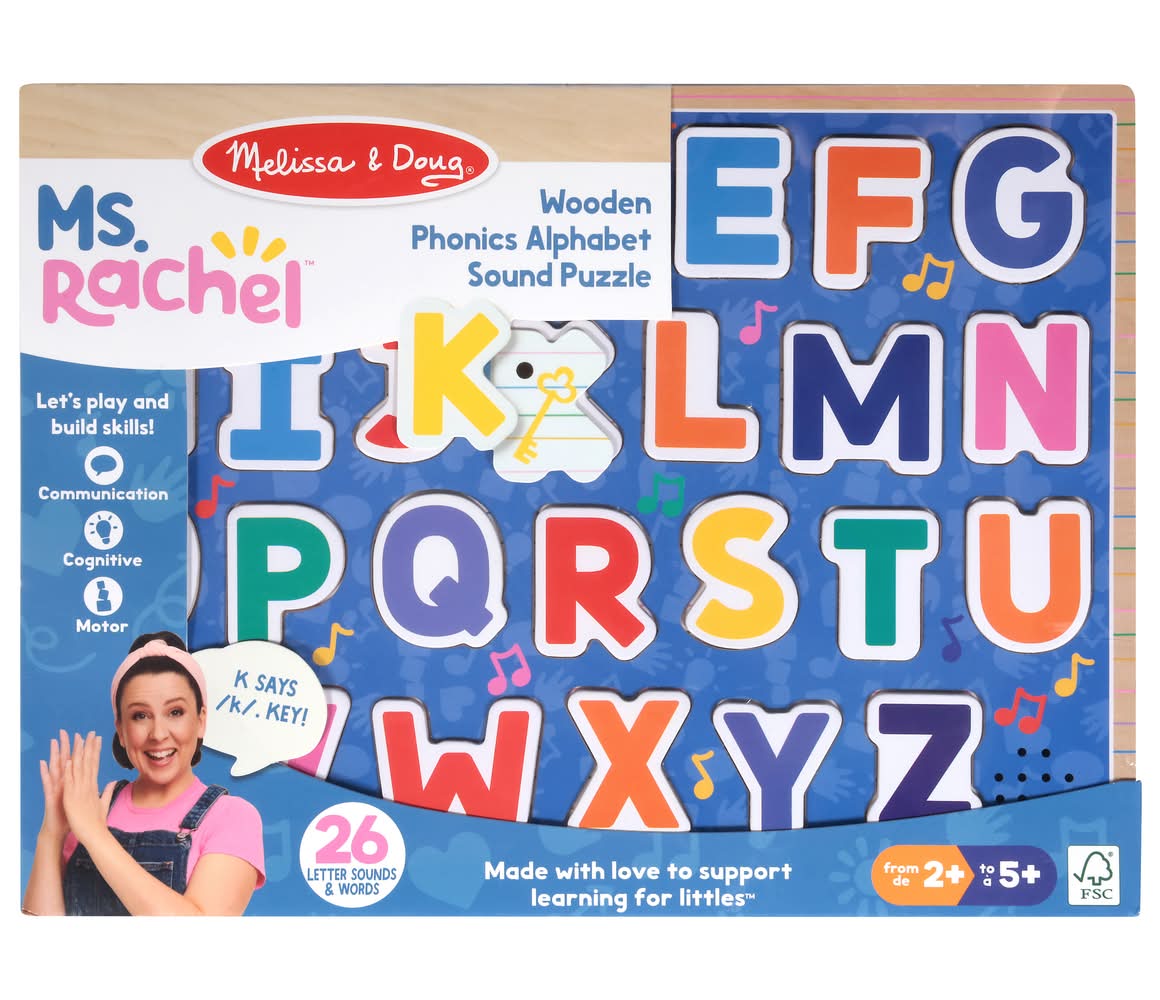 Ms. Rachel Wooden Phonics Alphabet Sound Puzzle Ages 2+ (26 ct)