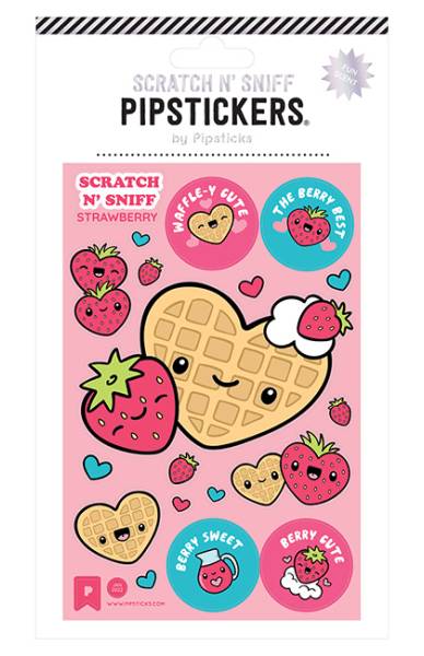 Pipsticks Scratch 'n Sniff Stickers, 4" x 6", Waffle-y Cute