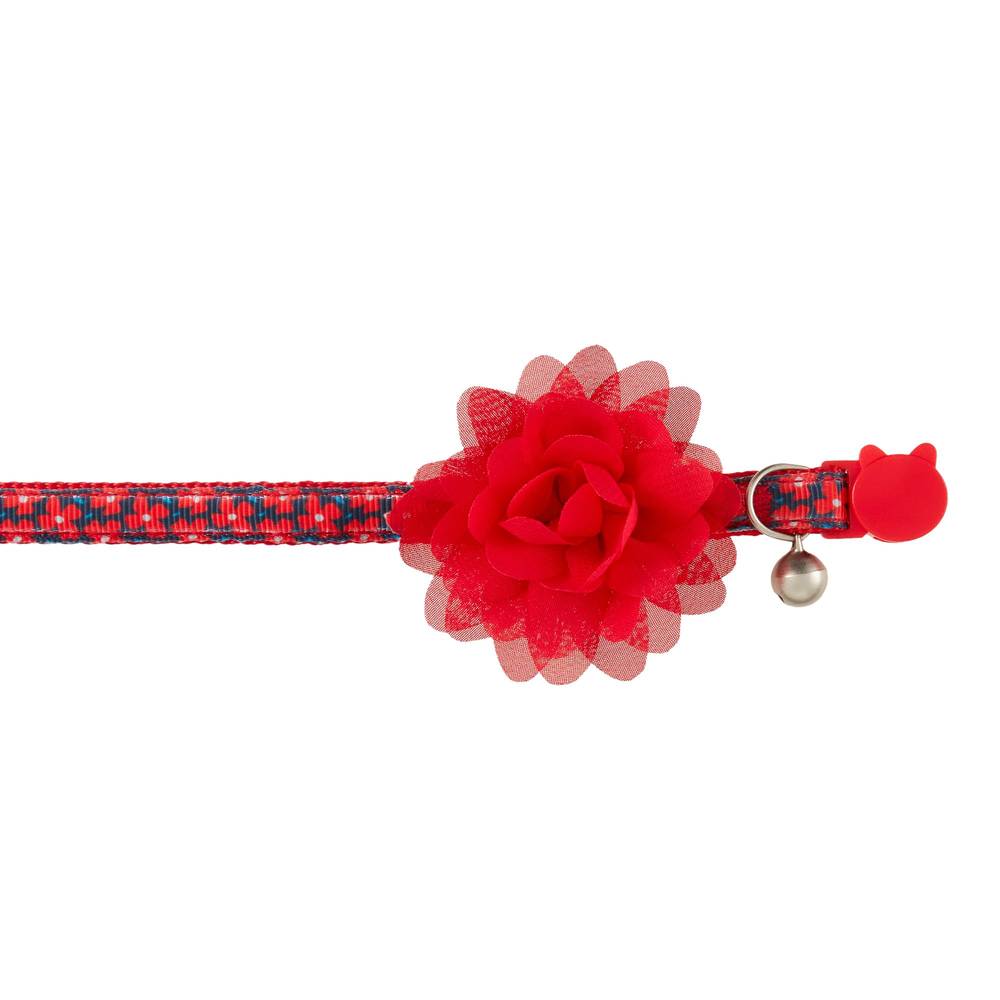 Whisker City® Red Flower Easy Release Kitten & Cat Collar (Color: Red, Size: Cat (Adult))
