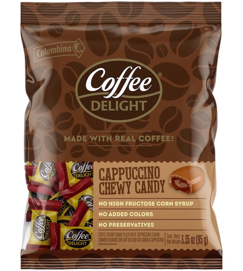 Colombina Coffee Delight Cappuccino Chewy Candy, 3.35oz Pack.