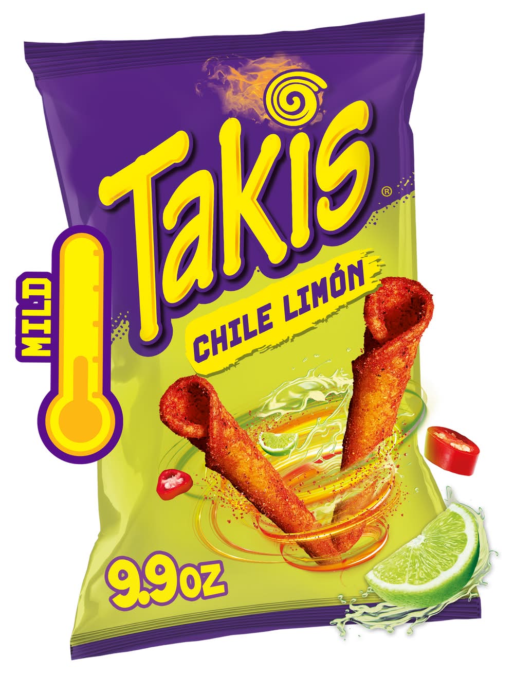 Takis Mild Spicy Rolled Tortilla Chips, Chili-Lime (9.9 oz)