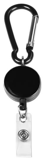 MyID Reel Carabiner Card Holder, 1 1/4", Black