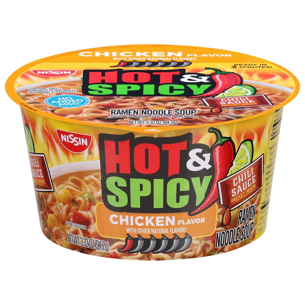 Nissin Hot & Spicy Ramen Noodle Soup (chicken)