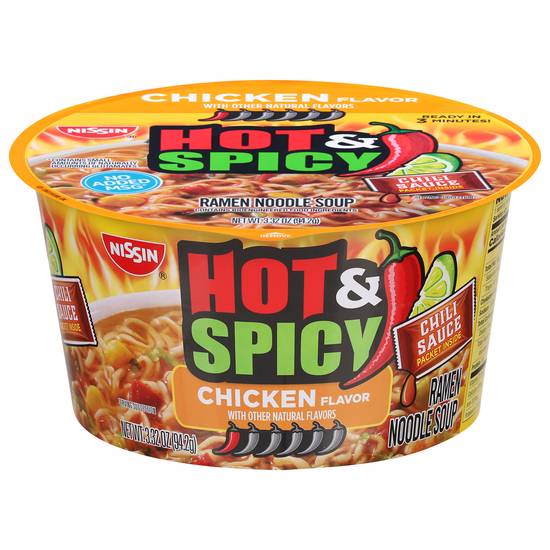 Nissin Hot & Spicy Ramen Noodle Soup (chicken)