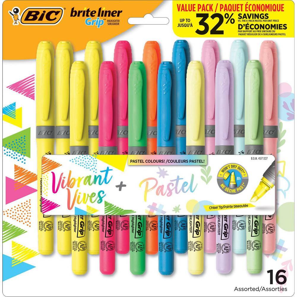 BiC Brite Liner Grip Highlighters Delivery Near Me Order Online