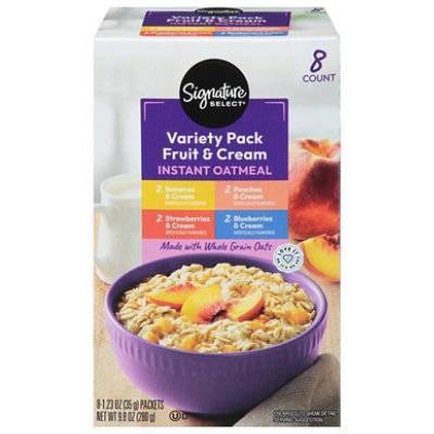 Signature Select Instant Oatmeal, Fruit-Cream (1.23 oz, 8 ct)