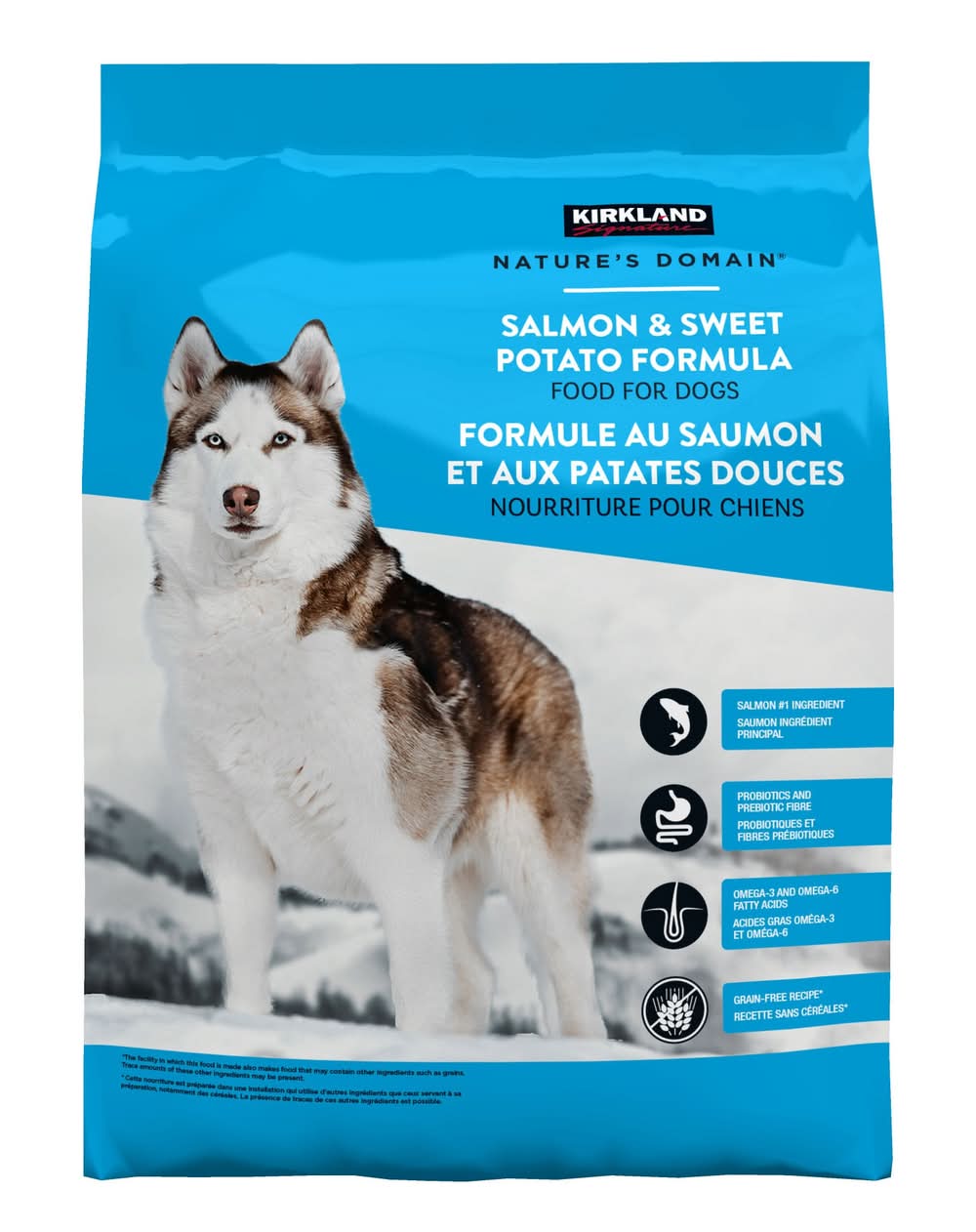 Kirkland Signature – Nourriture Pour Chien À La Farine De Saumon Et À La Patate Douce Nature’S / Kirkland Signature Nature’S Domain Salmon & Sweet Potato Dog Food, 15.87 Kg (35 Lb)