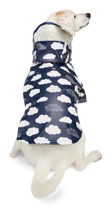 YOULY Navy Cloud Print Pet Raincoat, Large