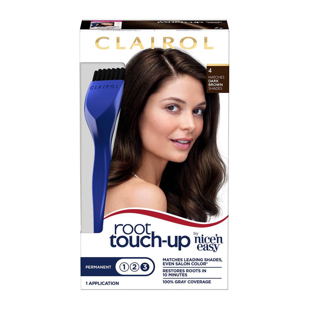 Clairol Nice n Easy Root Touch-Up Permanent Hair Color, 4 Dark Brown