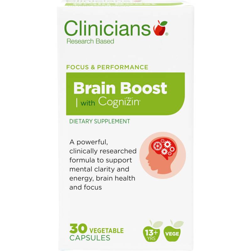 Clinicians Brain Boost +Cognizin Vege Capsules 30s