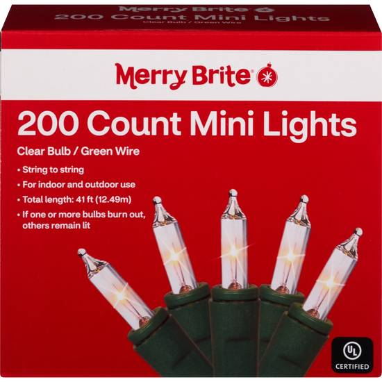 Order Merry Brite Mini Lights, Clear Bulbs with Green Wire, 200 ct food online from CVS store, NESQUEHONING on bringmethat.com