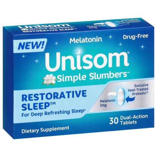 Unisom Simple Slumbers Melatonin Tablets 3 mg (30 ct)