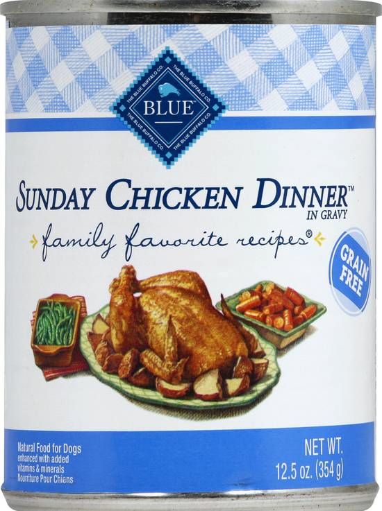 Blue Buffalo Family Favorites Sunday Chicken Dinner in Gravy Food For Dogs