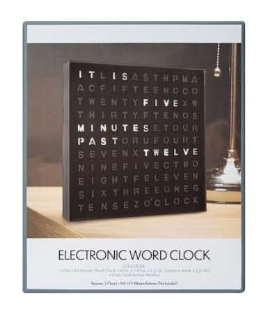 Electronic Word Clock Black