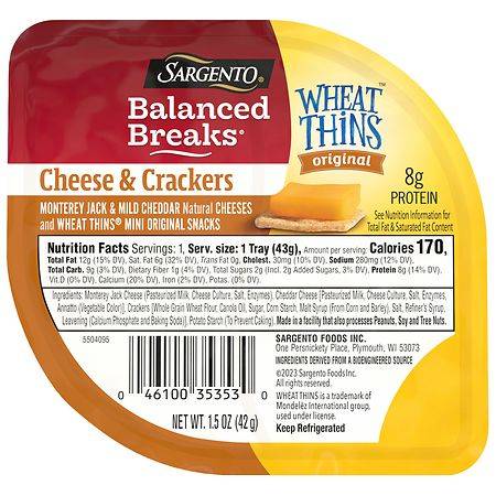 Sargento Balanced Breaks Cheese and Mini Wheat Thin Crackers (3x 4.5oz counts)