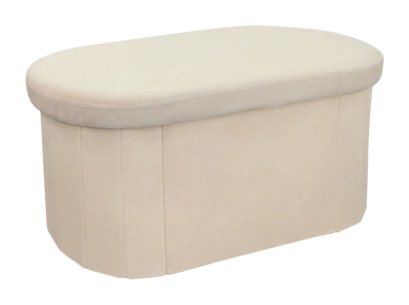 Oval Velvet Ottoman Cream