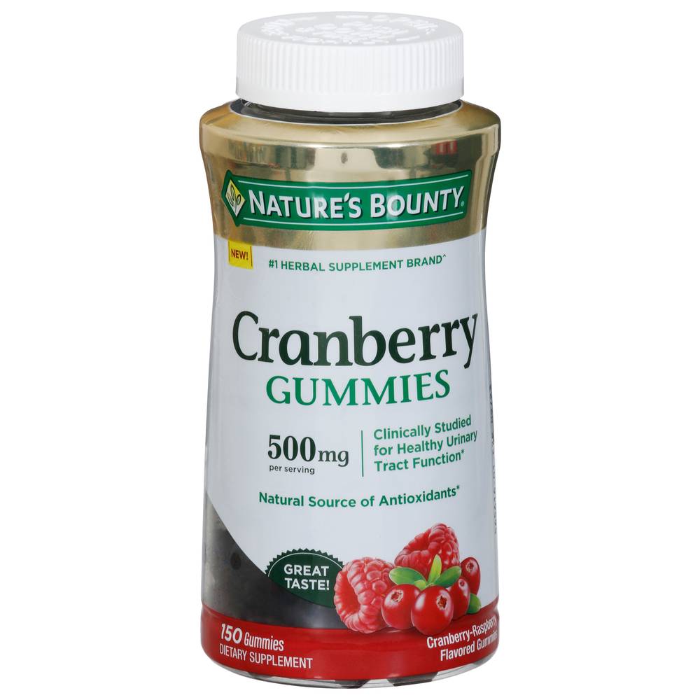 Nature’s Bounty 500 Mg Gummies, Cranberry-Raspberry (150 ct)