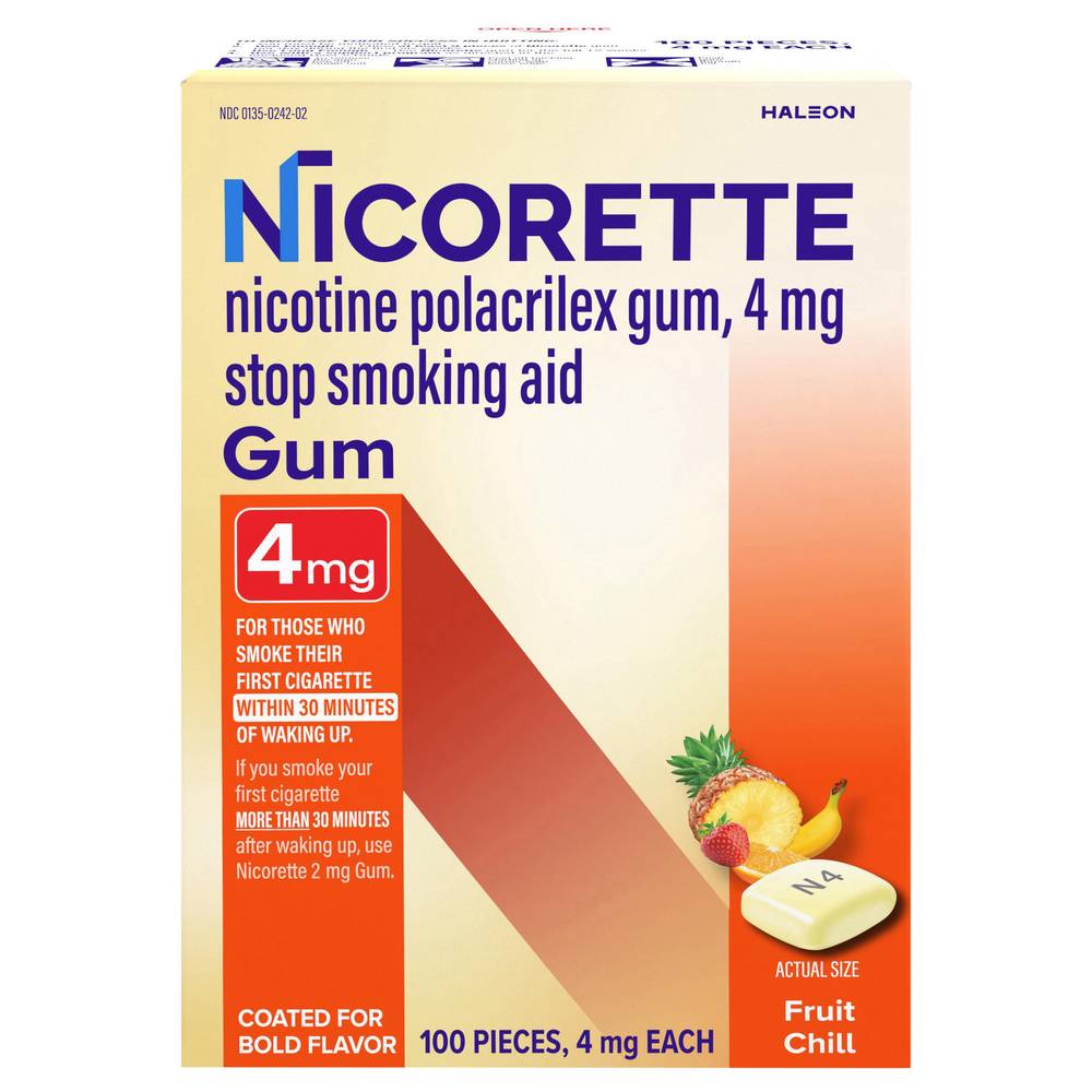 Nicorette Fruit Chill Gum Stop-Smoking Aid (6.88 oz)