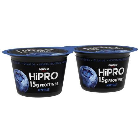 Yaourt myrtille protéiné 0% MG HIPRO - les 2 pots de 160g