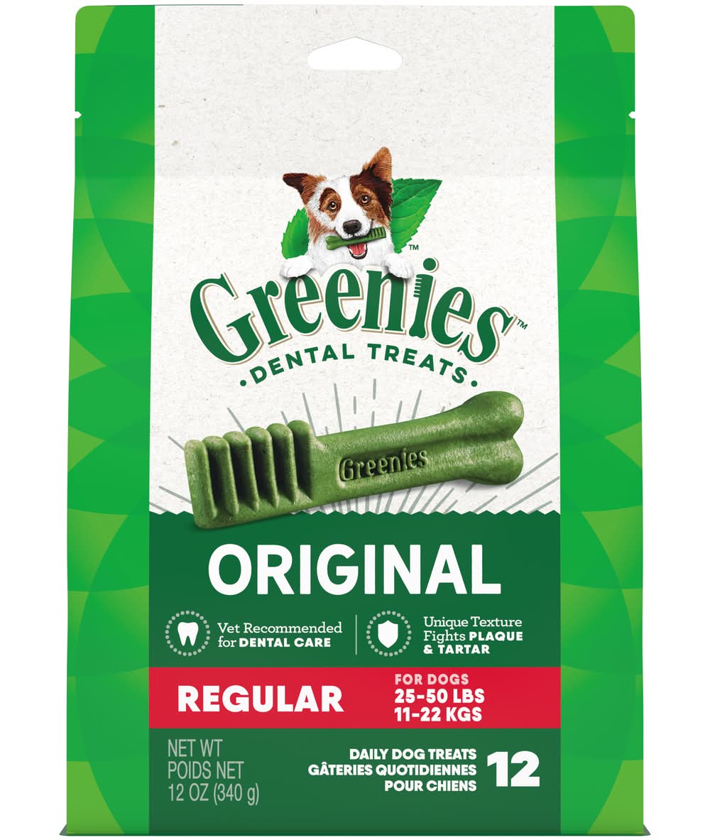 Greenies Original Regular Natural Dental Care Dog Treats (12 oz, 12 ct)
