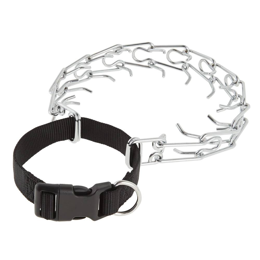 Top Paw® Buckle Prong Training Dog Collar (Color: Black, Size: Large)