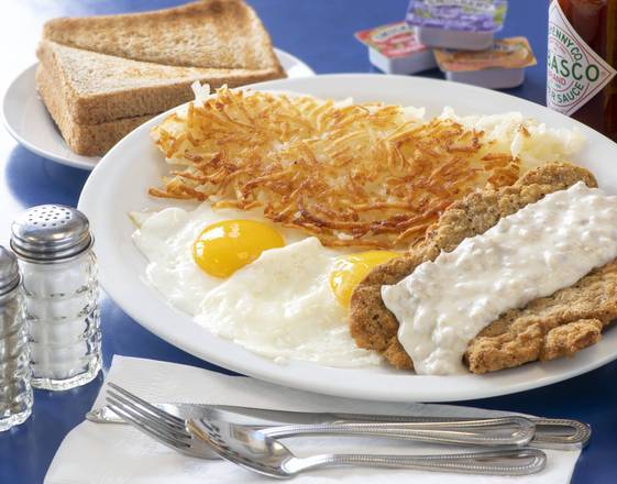 Order Two Eggs & Country Fried Steak food online from Bob And Edith'S Diner store, Alexandria on bringmethat.com