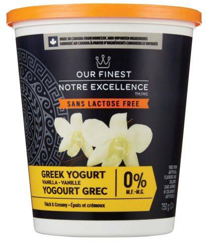 Our finest yogourt grec à la vanille (750g) - vanilla greek yogurt (750 g)