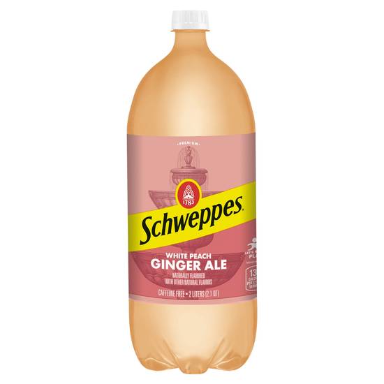 Schweppes White Peach Ginger Ale Soda (2.1 qt)