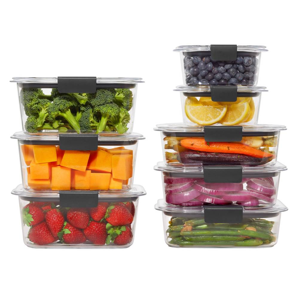 Rubbermaid Brilliance Plastic Food Storage Containers Set