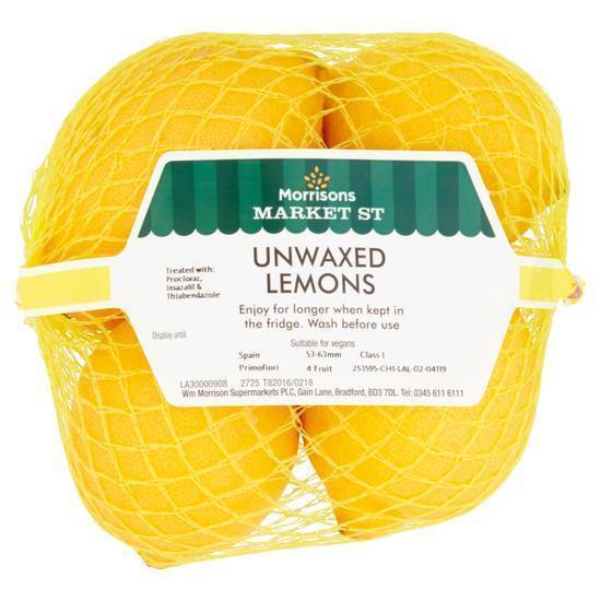 Morrisons Lemons Unwaxed 4pk