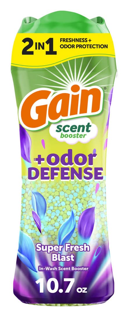Gain Odor Defense In-Wash Scent Booster, Super Fresh Blast (10.7 oz)