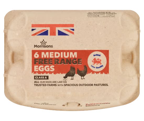 Morrisons Medium, Free Range Eggs (6 pack)