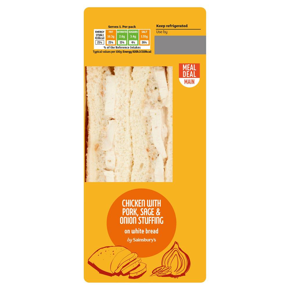 Sainsbury's Chicken With Pork Sage & Onion Stuffing Sandwich