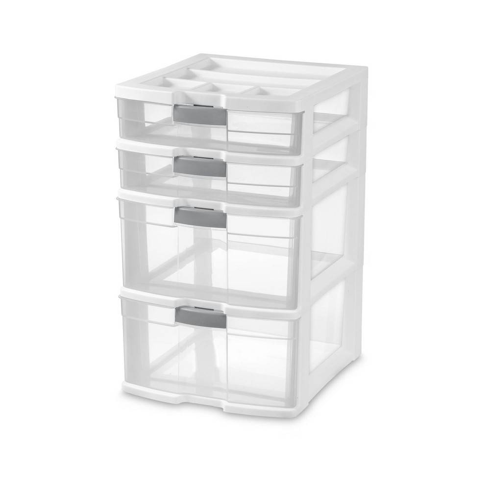 Sterilite 4 Drawer Locking Tower White Delivery Near Me Order Online