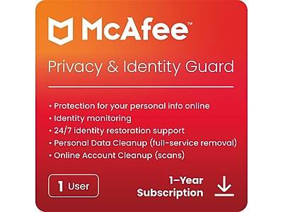 McAfee Privacy & Identity Guard for 1 User, Online Access (MPG31ESTUROCB)