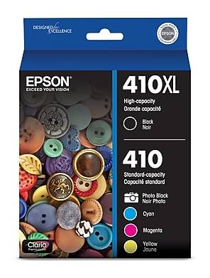 Epson T410XL/T410 Black High Yield & Cyan/Magenta/Yellow/Photo Black Standard Yield Ink Cartridge, 5/Pack (T410XLBCS)