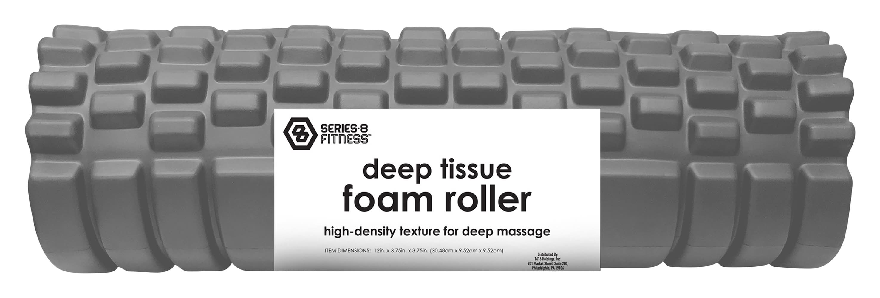 Series-8 Fitness™ Deep Tissue Foam Roller 12in x 3.75in Gray