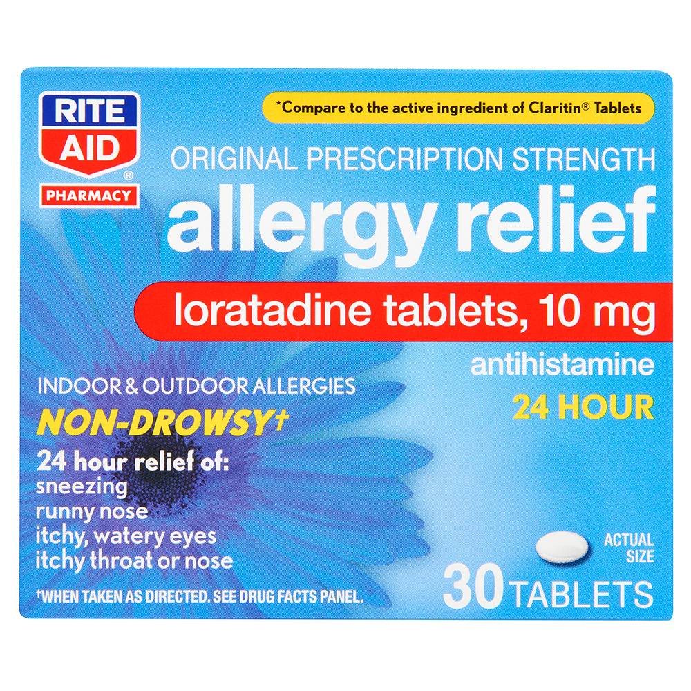 Rite Aid Original Prescription Strength Allergy Relief 10 mg Loratadine Tablets (30 ct)