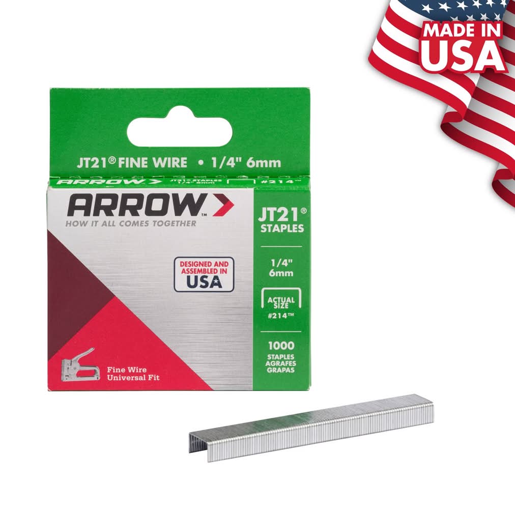 Arrow Jt21 7/16 In. W X 1/4 In. L Flat Crown Fine Wire Staples 1000 Pk