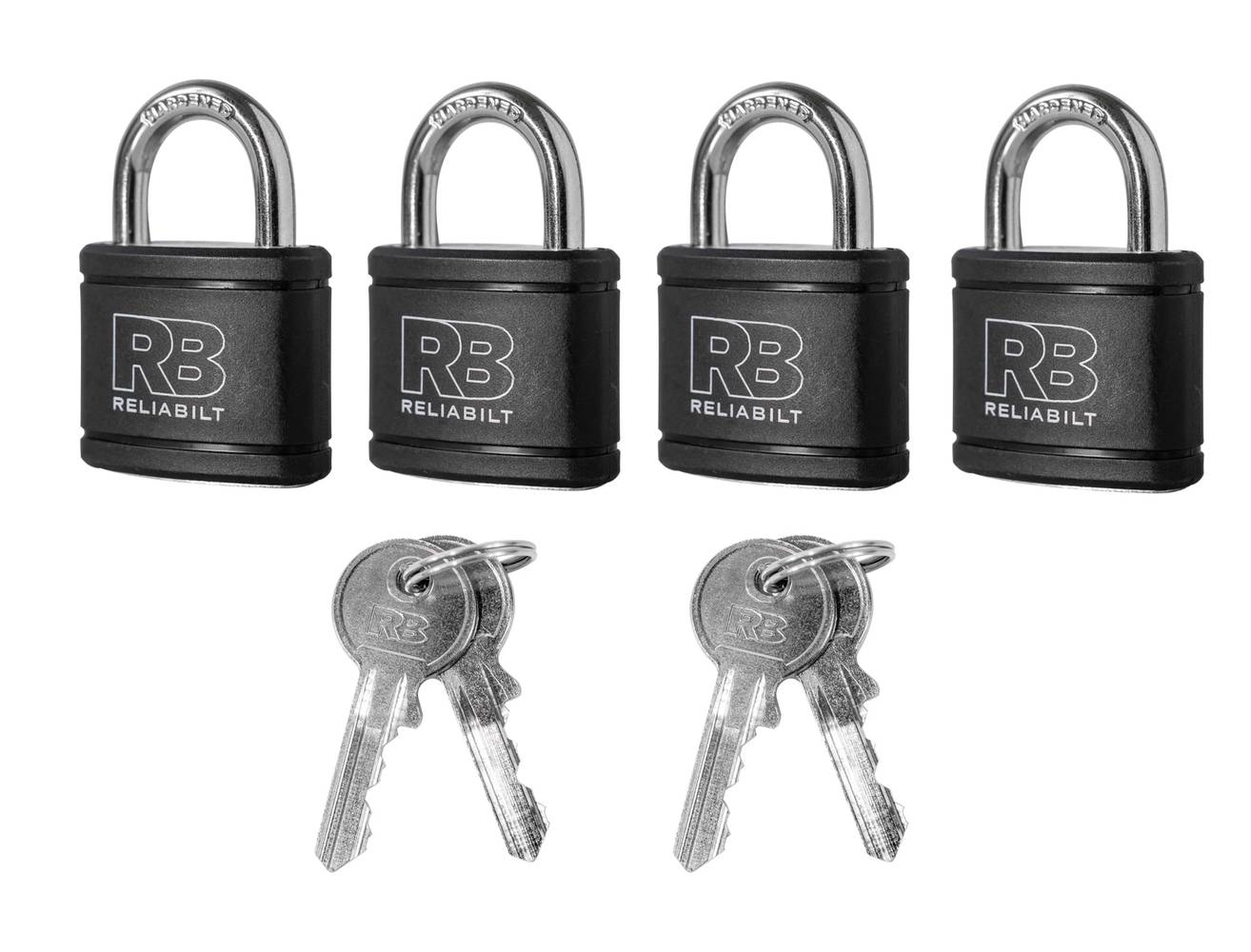 RELIABILT Keyed Padlock, 1-5/8-in Wide x 7/8-in Shackle Keyed Alike (4-Pack) | AH35015L