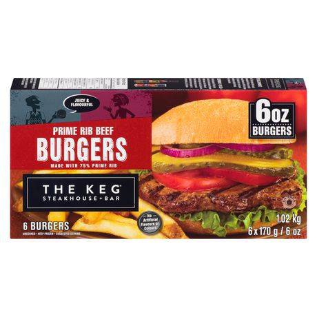 The Keg Prime Rib Beef Burgers (6 x 170 g)