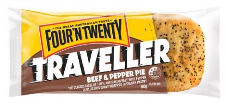 Four 'n Twenty Beef & Pepper Traveller Pie 160g