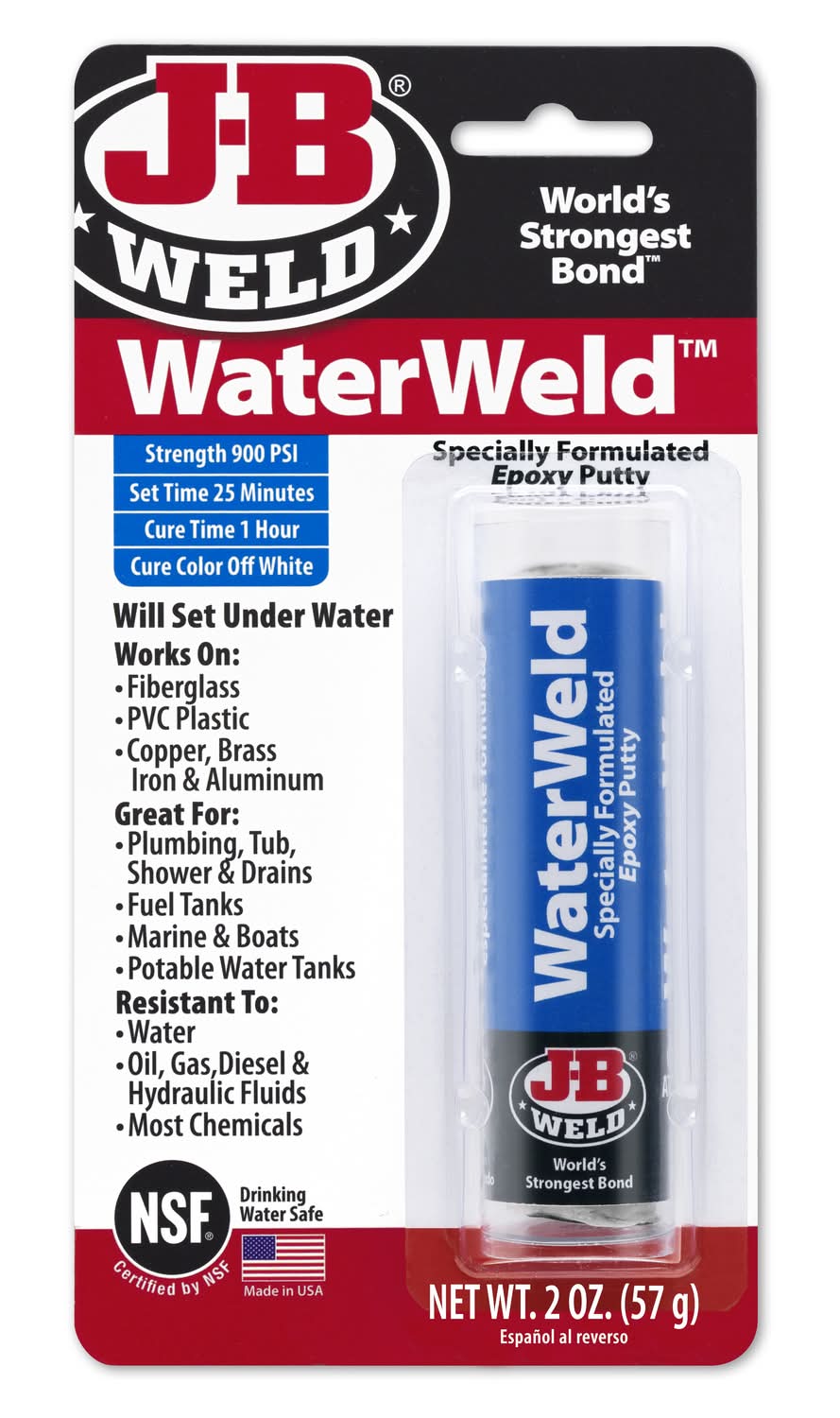 J-B Weld Water Weld Automotive Epoxy Putty 2 Oz
