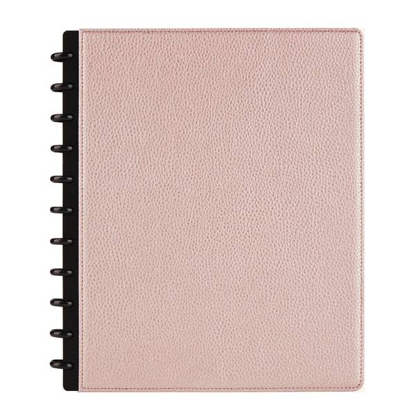 Tul Discbound Notebook, Elements Collection, Letter Size, Leather Cover, Rose Gold/Pebbled