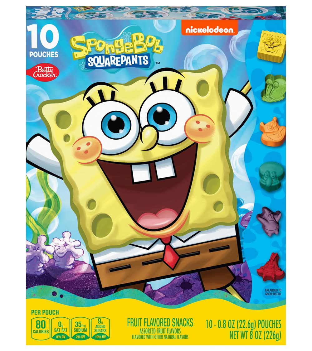 Betty Crocker Spongebob Squarepants Fruit Flavored Snacks (8 oz)