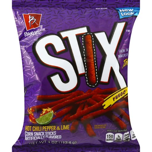 Barcel Stix Fuego Hot Chili Pepper and Lime Corn Snacks